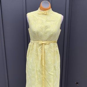 1960’s Vintage Yellow Lace Maxi